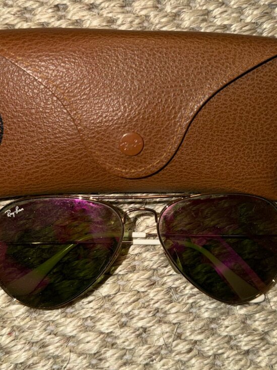 Rayban Aviator Purple Mirror Standard Sunglasses